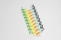 Paper Straws Multicolour Stripped 8mm