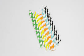 Paper Straws Multicolour Stripped 8mm