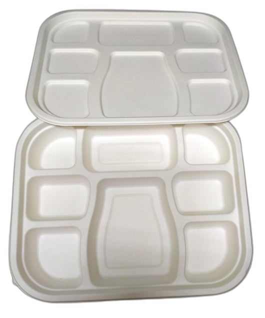 Sugarcane 8 Compartment Meal Tray