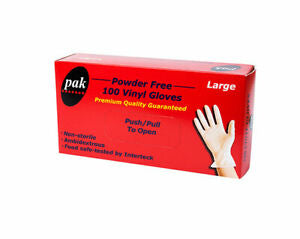 Vinyl Powder Free Gloves Size: L