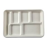 Sugarcane 6 Compartment Trays Shallow