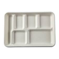 Sugarcane 6 Compartment Trays Shallow